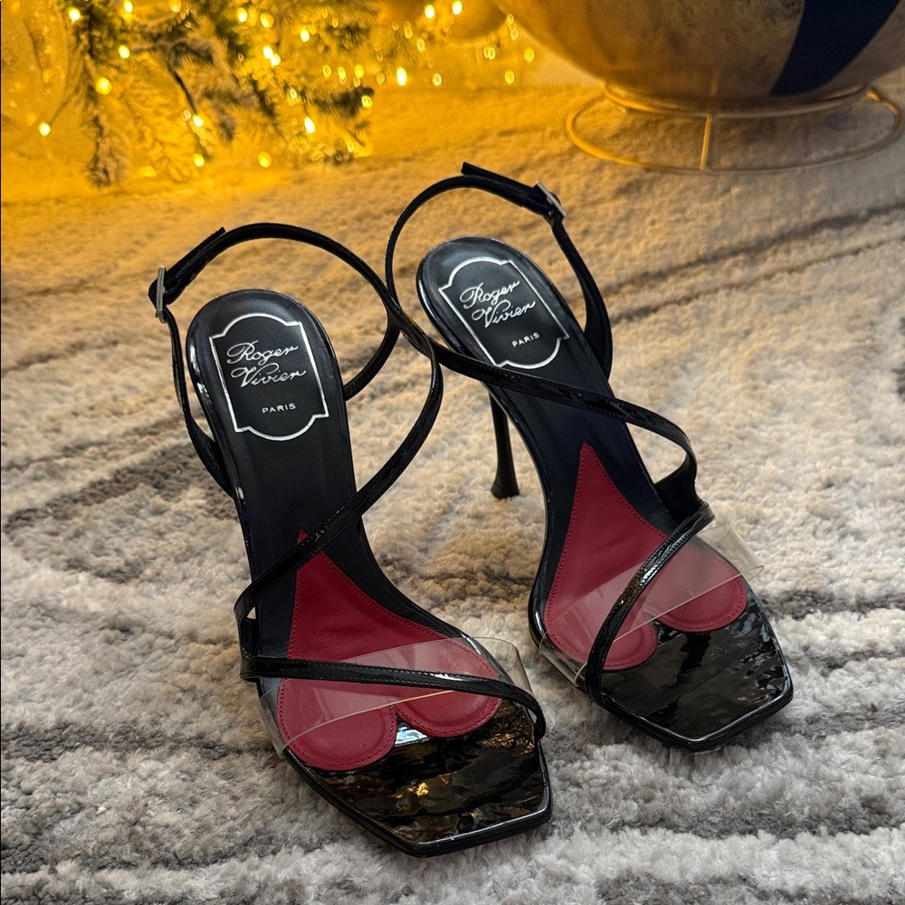 Roger Vivier Black and Clear Bold Heels